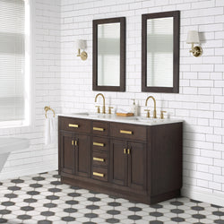 Water Creation CH60A Chestnut 60" Double Bathroom Vanity - Luxe Bathroom Vanities