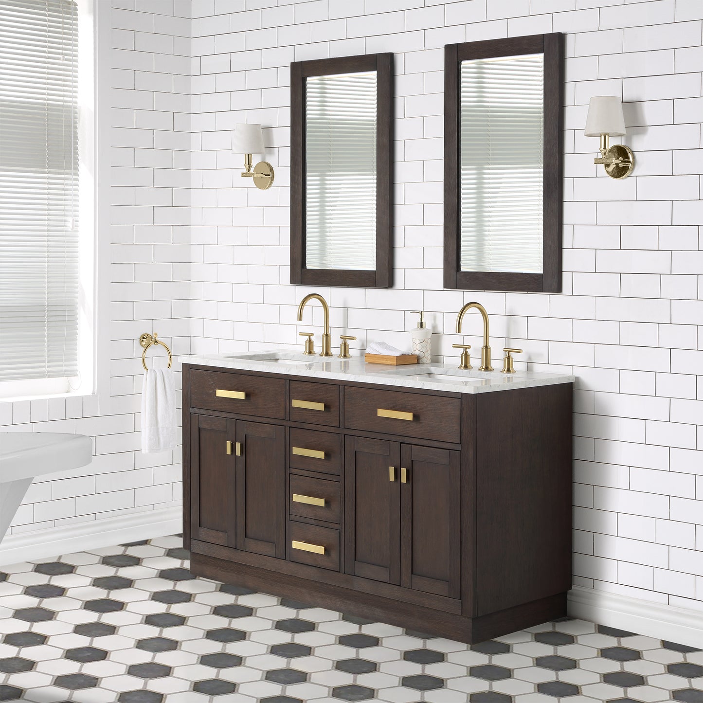 Water Creation CH60D Chestnut 60" Double Bathroom Vanity - Luxe Bathroom Vanities