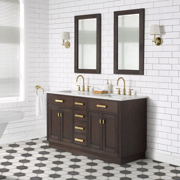 Water Creation CH60D Chestnut 60" Double Bathroom Vanity - Luxe Bathroom Vanities