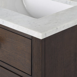 Water Creation Chestnut 60" Double Sink Carrara White Marble Countertop Vanity - Luxe Bathroom Vanities