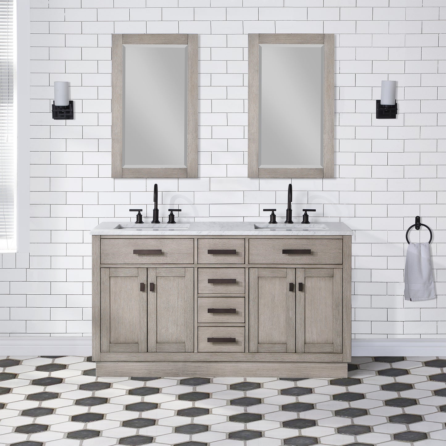 Water Creation CH60D Chestnut 60" Double Bathroom Vanity - Luxe Bathroom Vanities