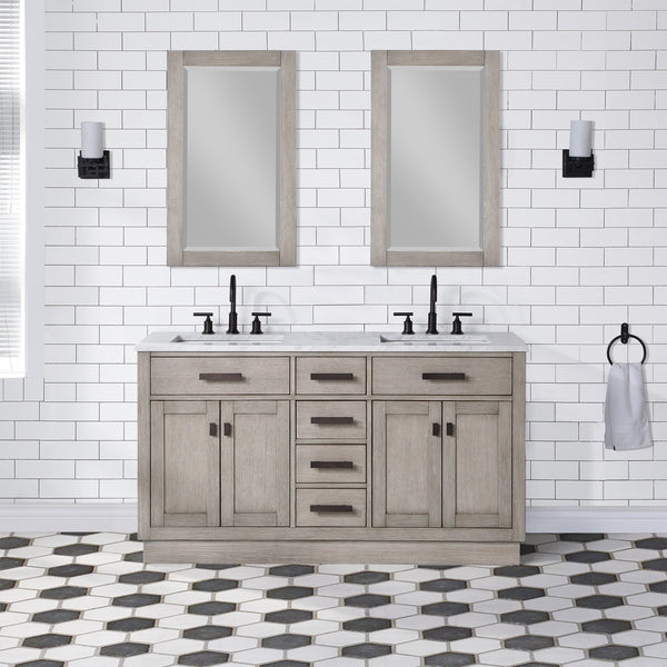 Water Creation CH60D Chestnut 60" Double Bathroom Vanity - Luxe Bathroom Vanities