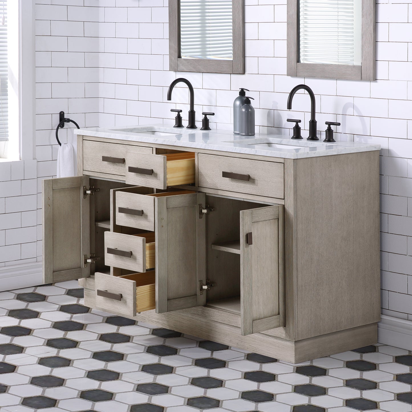 Water Creation CH60D Chestnut 60" Double Bathroom Vanity - Luxe Bathroom Vanities