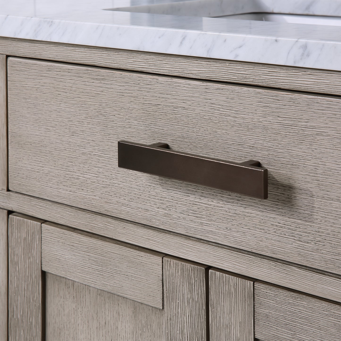 Water Creation Chestnut 60" Double Sink Carrara White Marble Countertop Vanity with Gooseneck Faucets and Mirrors - Luxe Bathroom Vanities