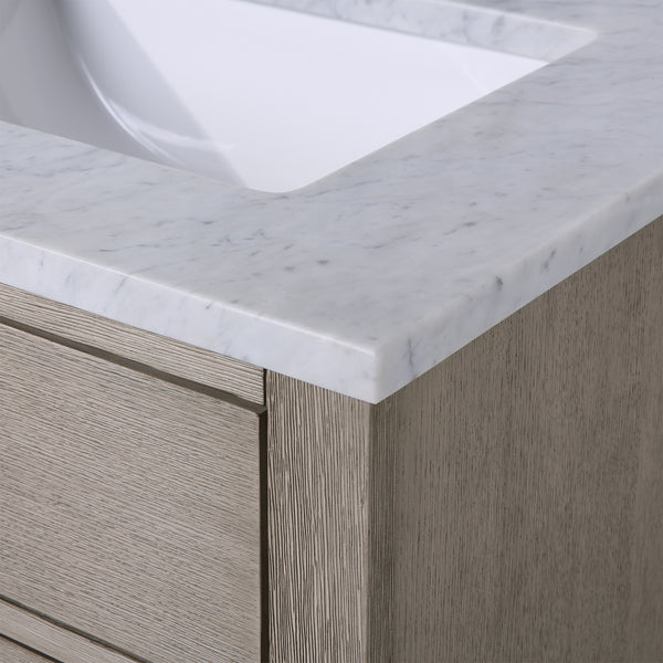 Water Creation Chestnut 60" Double Sink Carrara White Marble Countertop Vanity - Luxe Bathroom Vanities