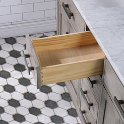 Water Creation Chestnut 60" Double Sink Carrara White Marble Countertop Vanity with Gooseneck Faucets and Mirrors - Luxe Bathroom Vanities
