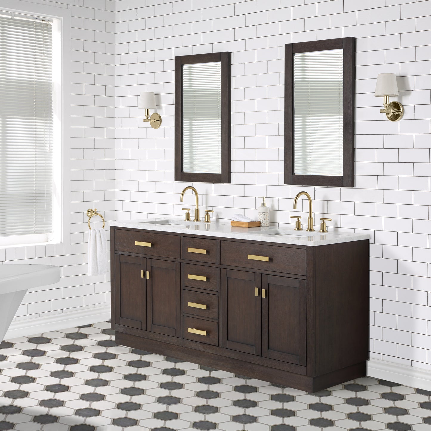 Water Creation CH72A Chestnut 72" Double Bathroom Vanity - Luxe Bathroom Vanities