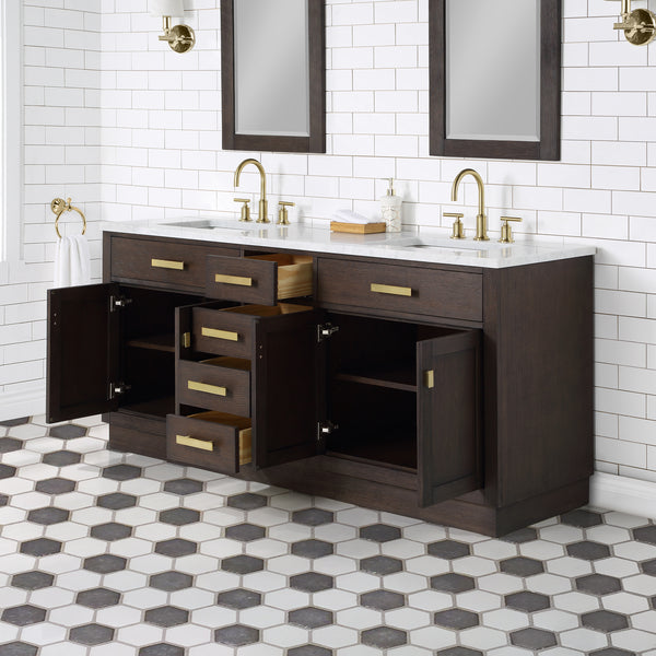 Water Creation CH72A Chestnut 72" Double Bathroom Vanity - Luxe Bathroom Vanities