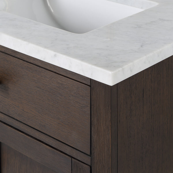 Water Creation Chestnut 72" Double Sink Carrara White Marble Countertop Vanity - Luxe Bathroom Vanities