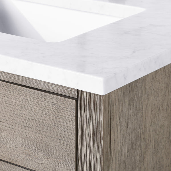 Water Creation Chestnut 72" Double Sink Carrara White Marble Countertop Vanity - Luxe Bathroom Vanities