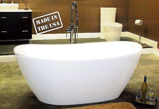Cambridge Plumbing 65 Inch Cultured Marble Pedestal Tub - Luxe Bathroom Vanities