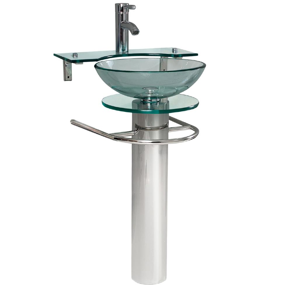 Fresca Ovale 24" Modern Glass Bathroom Pedestal - Luxe Bathroom Vanities