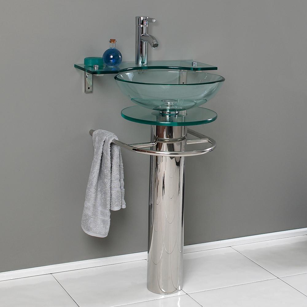 Fresca Ovale 24" Modern Glass Bathroom Pedestal - Luxe Bathroom Vanities