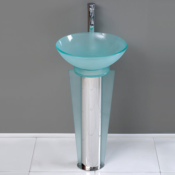 Fresca Vitale 17" Modern Glass Bathroom Pedestal - Luxe Bathroom Vanities