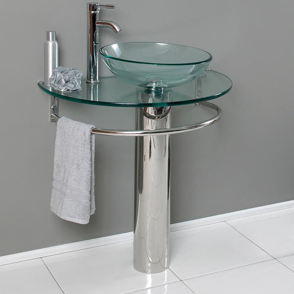 Fresca Attrazione 30" Modern Glass Bathroom Pedestal - Luxe Bathroom Vanities