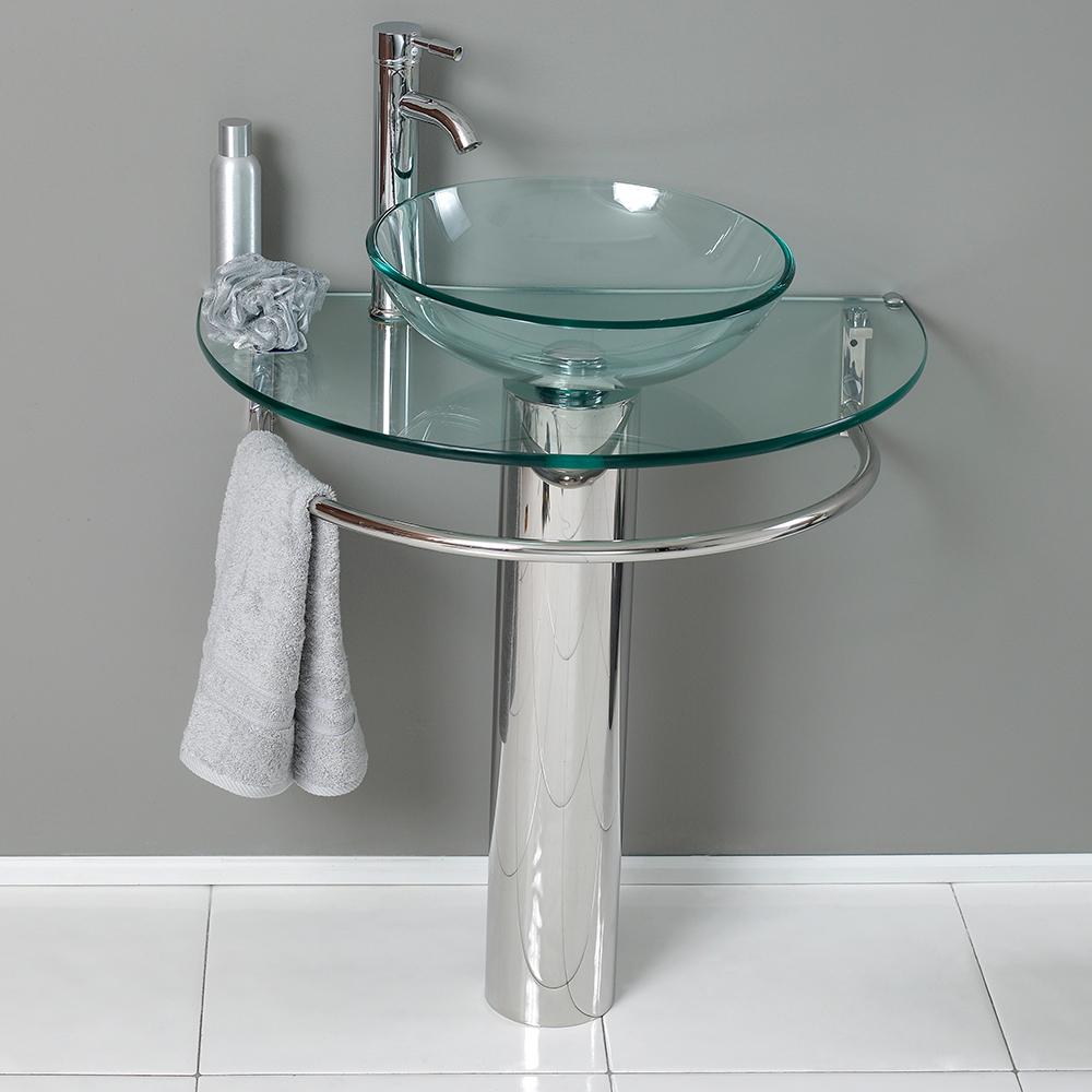 Fresca Attrazione 30" Modern Glass Bathroom Pedestal - Luxe Bathroom Vanities