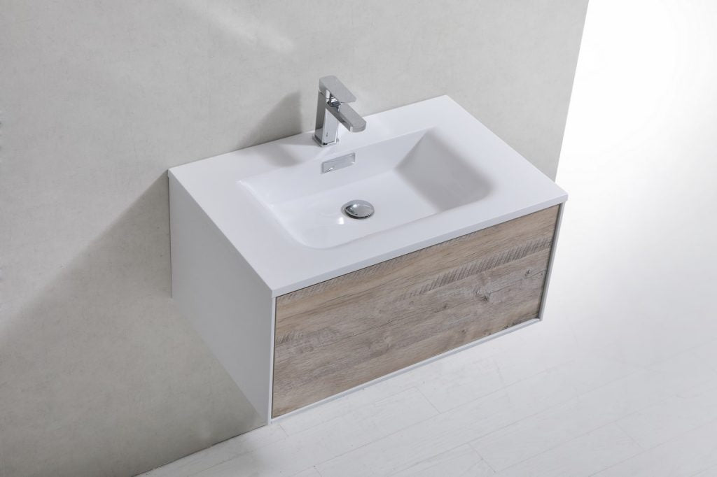 Kubebath Divario 30" Wall Mount Modern Bathroom Vanity - Luxe Bathroom Vanities