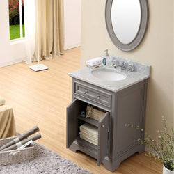 Water Creation 24 Inch Single Sink Bathroom Vanity With Matching Framed Mirror From The Derby Collection - Luxe Bathroom Vanities