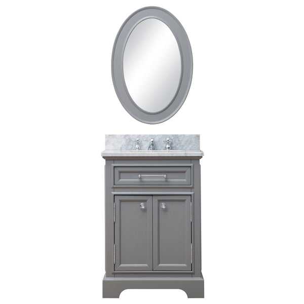 Water Creation Derby 24 Inch Single Sink Bathroom Vanity With Matching Framed Mirror - Luxe Bathroom Vanities