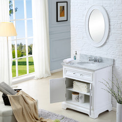 Water Creation 24 Inch Single Sink Bathroom Vanity With Matching Framed Mirror And Faucet From The Derby Collection - Luxe Bathroom Vanities