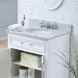 Water Creation 24 Inch Single Sink Bathroom Vanity With Matching Framed Mirror From The Derby Collection - Luxe Bathroom Vanities