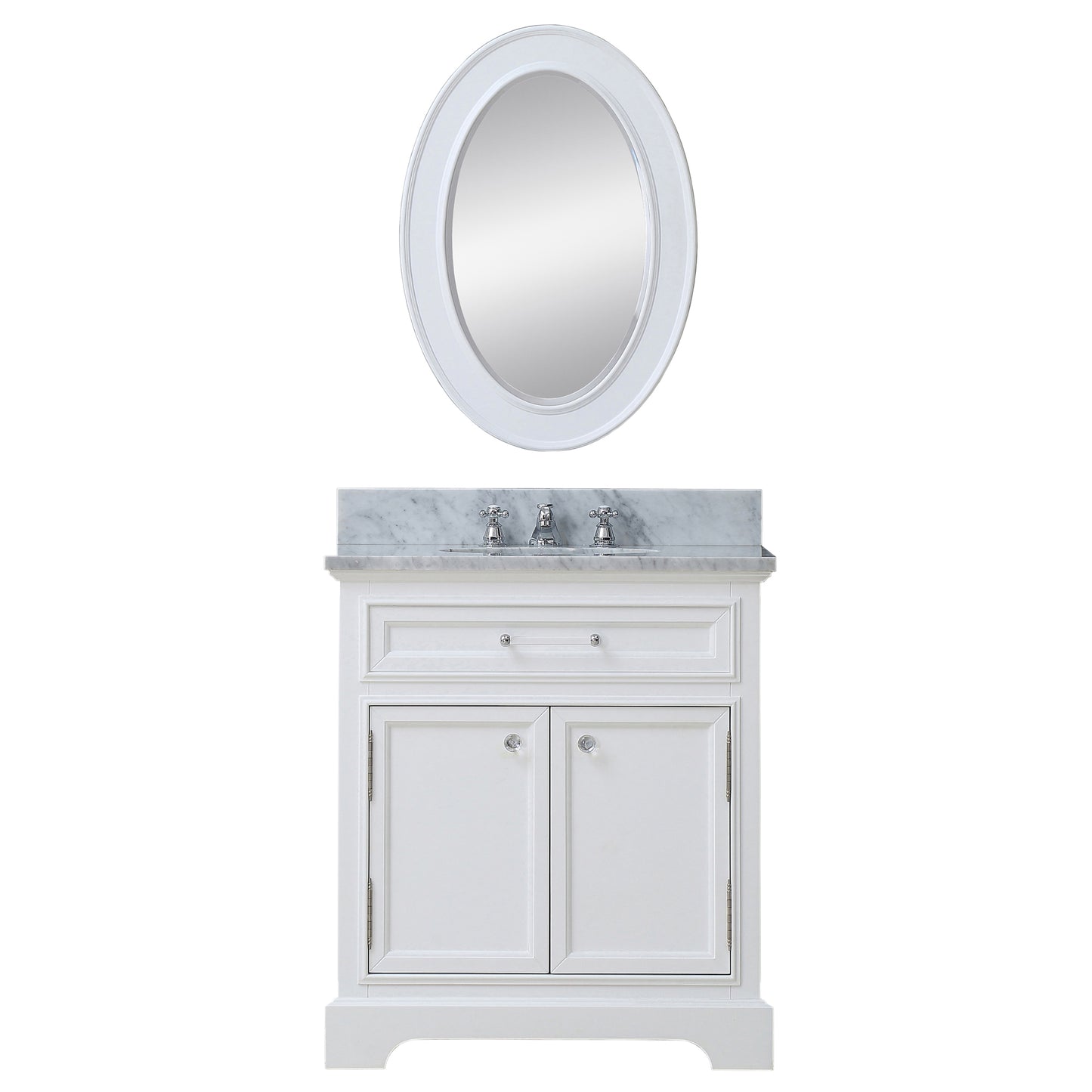 Water Creation Derby 24 Inch Single Sink Bathroom Vanity With Matching Framed Mirror - Luxe Bathroom Vanities