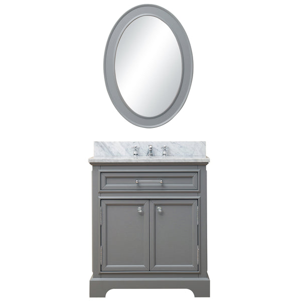 Water Creation Derby 30 Inch Single Sink Bathroom Vanity With Matching Framed Mirror And Faucet - Luxe Bathroom Vanities
