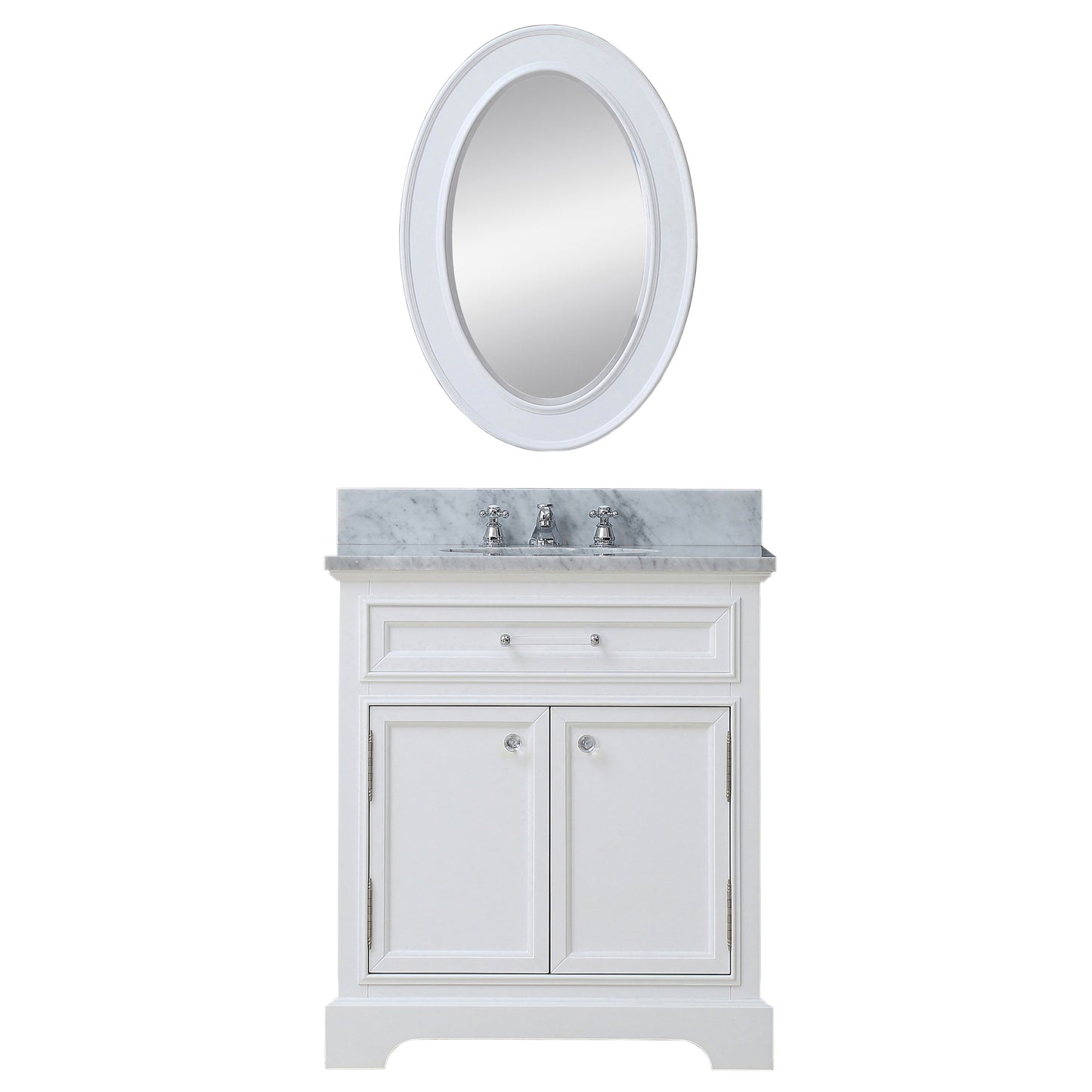 Water Creation Derby 30 Inch Single Sink Bathroom Vanity With Matching Framed Mirror And Faucet - Luxe Bathroom Vanities