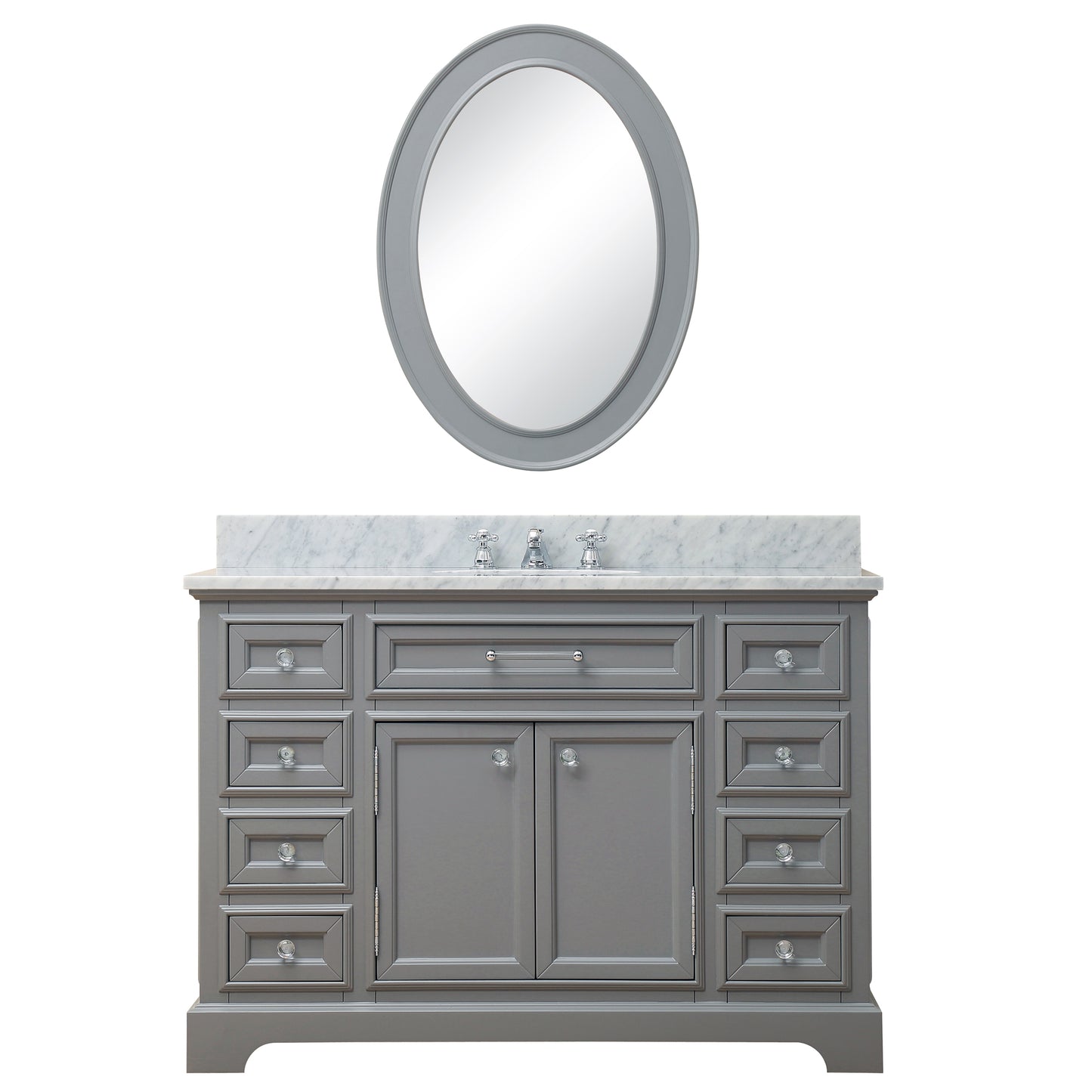 Water Creation Derby 48 Inch Single Sink Bathroom Vanity With Matching Framed Mirror And Faucet - Luxe Bathroom Vanities