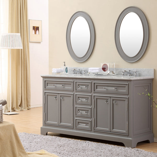 Water Creation Derby 60 Inch Double Sink Bathroom Vanity With Faucet - Luxe Bathroom Vanities