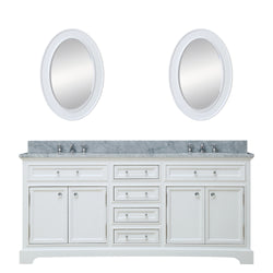 Water Creation 60 Inch Double Sink Bathroom Vanity With Matching Framed Mirrors And Faucets From The Derby Collection - Luxe Bathroom Vanities