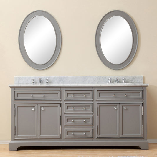 Water Creation 72 Inch Double Sink Bathroom Vanity With Faucet From The Derby Collection - Luxe Bathroom Vanities