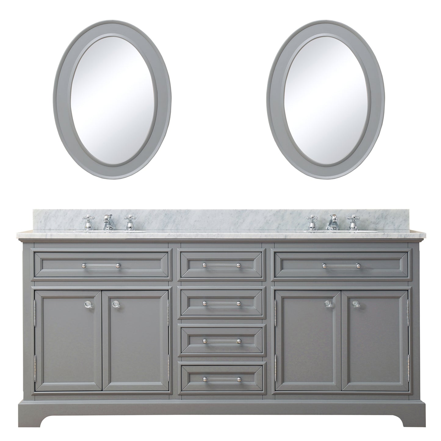 Water Creation Derby 72 Inch Double Sink Bathroom Vanity With Matching Framed Mirrors And Faucets - Luxe Bathroom Vanities