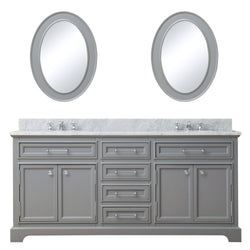 Water Creation Derby 72 Inch Double Sink Bathroom Vanity With Matching Framed Mirrors And Faucets - Luxe Bathroom Vanities
