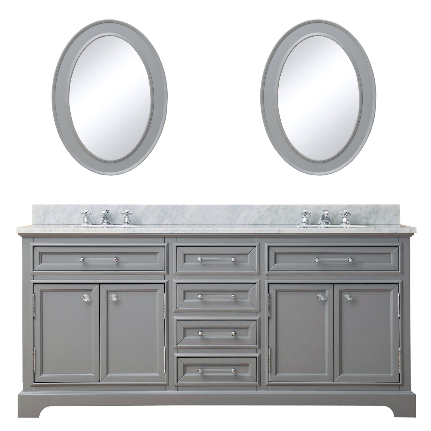 Water Creation Derby 72 Inch Double Sink Bathroom Vanity With Matching Framed Mirrors - Luxe Bathroom Vanities