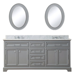 Water Creation Derby 72 Inch Double Sink Bathroom Vanity With Matching Framed Mirrors - Luxe Bathroom Vanities