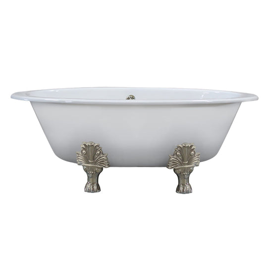 Cambridge Plumbing Extra Wide Cast Iron Clawfoot Tub, 65.5 x 35.5 No Faucet Holes - Luxe Bathroom Vanities
