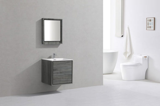 Kubebath DeLusso 24" Wall Mount Modern Bathroom Vanity - Luxe Bathroom Vanities