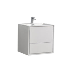 Kubebath DeLusso 24" Wall Mount Modern Bathroom Vanity - Luxe Bathroom Vanities