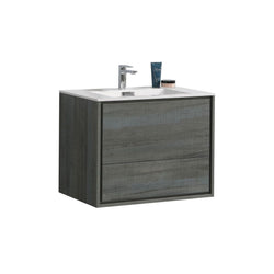 Kubebath DeLusso 30" Wall Mount Modern Bathroom Vanity - Luxe Bathroom Vanities