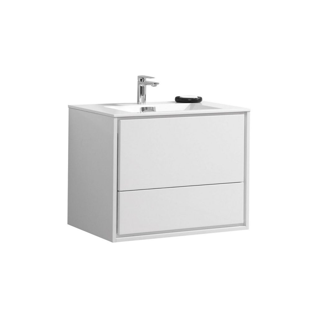 Kubebath DeLusso 30" Wall Mount Modern Bathroom Vanity - Luxe Bathroom Vanities