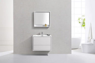 Kubebath DeLusso 30" Wall Mount Modern Bathroom Vanity - Luxe Bathroom Vanities