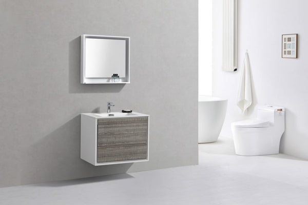 Kubebath DeLusso 30" Wall Mount Modern Bathroom Vanity - Luxe Bathroom Vanities