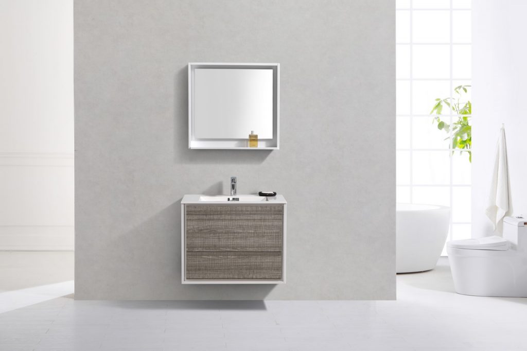 Kubebath DeLusso 30" Wall Mount Modern Bathroom Vanity - Luxe Bathroom Vanities