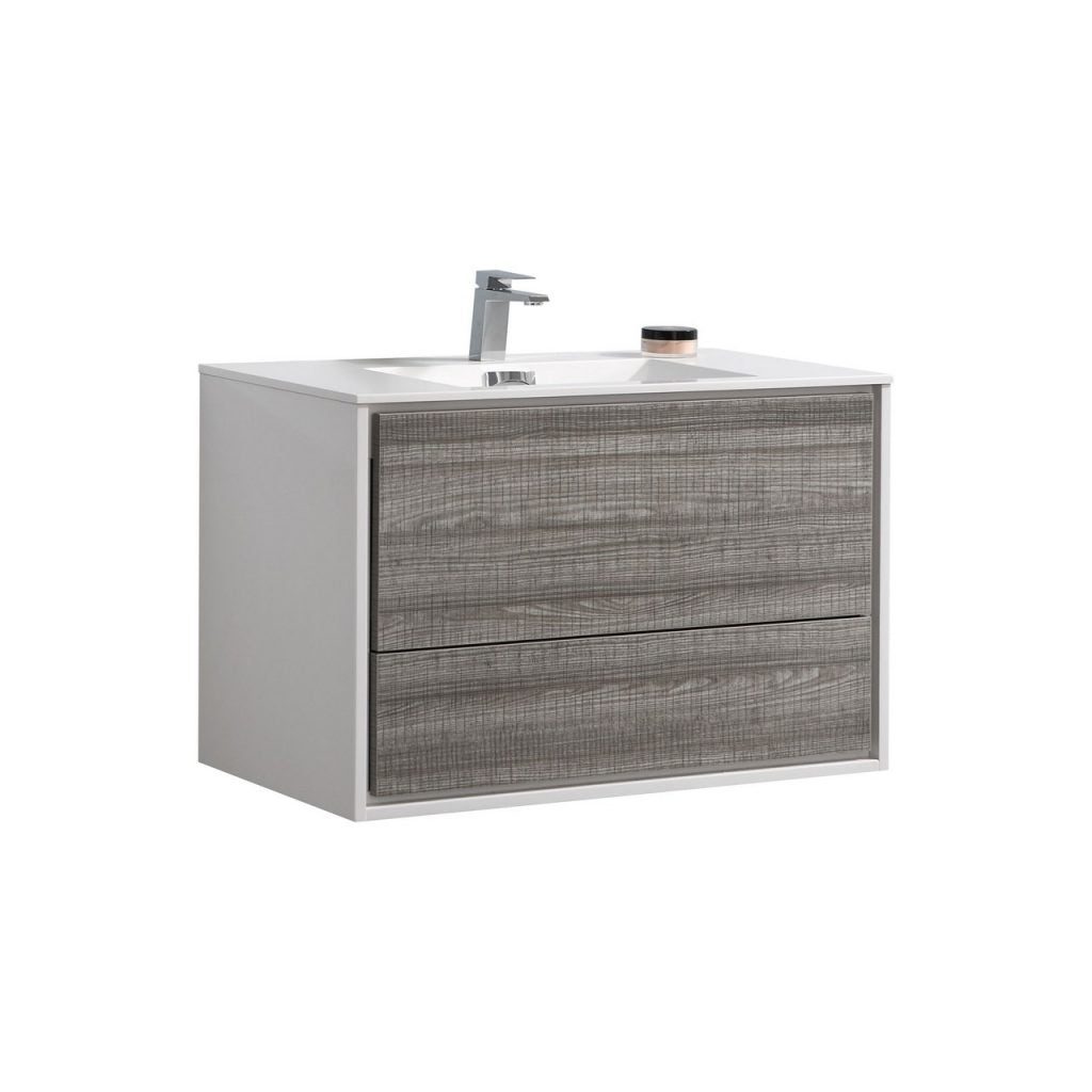 Kubebath DeLusso 36" Wall Mount Modern Bathroom Vanity - Luxe Bathroom Vanities