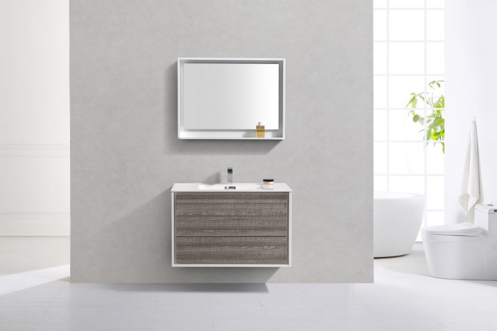 Kubebath DeLusso 36" Wall Mount Modern Bathroom Vanity - Luxe Bathroom Vanities