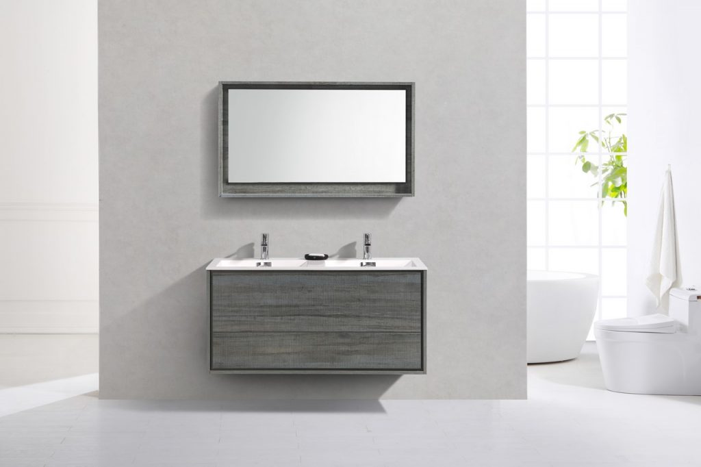 Kubebath DeLusso 48" Double Sink Wall Mount Modern Bathroom Vanity - Luxe Bathroom Vanities