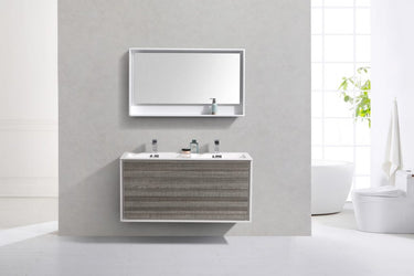 Kubebath DeLusso 48" Double Sink Wall Mount Modern Bathroom Vanity - Luxe Bathroom Vanities