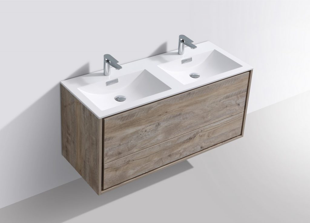 Kubebath DeLusso 48" Double Sink Wall Mount Modern Bathroom Vanity - Luxe Bathroom Vanities