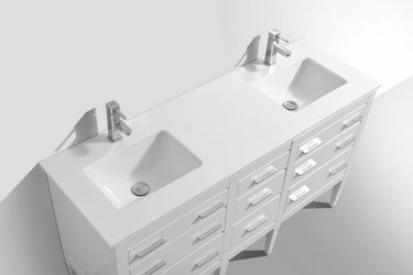 Kubebath Eiffel 60'' Double Sink Vanity Counter Top - Luxe Bathroom Vanities